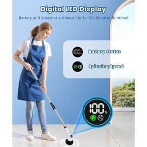 Electric Spin Scrubber, Cordless Cleaning 10 Cleaning Tools, 2H Battery Life